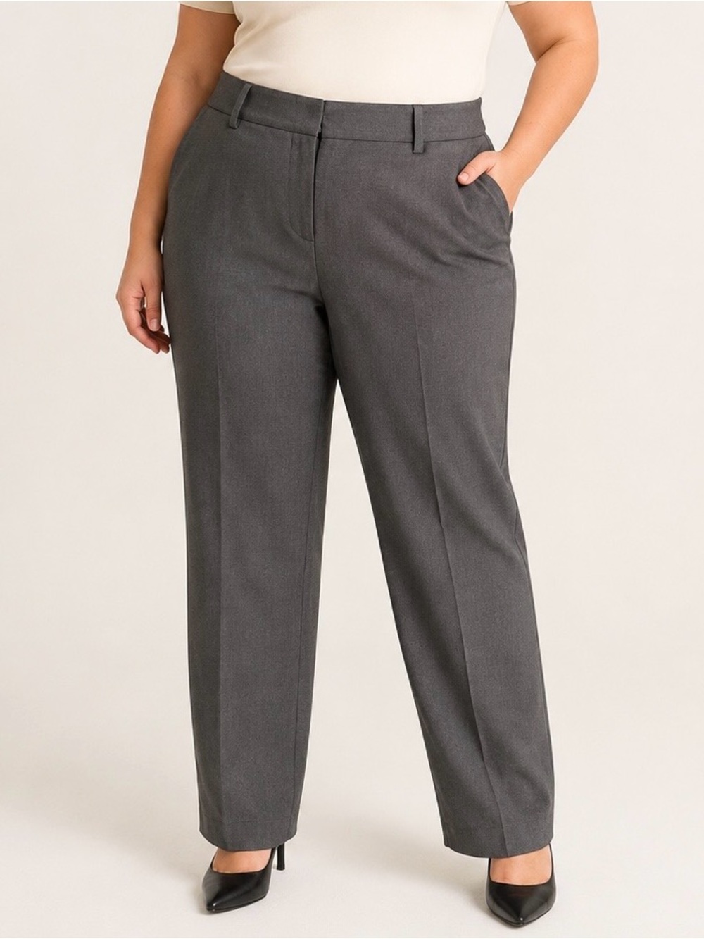 Lane Bryant Gray Stretch Dress Pants Size 16 Regular